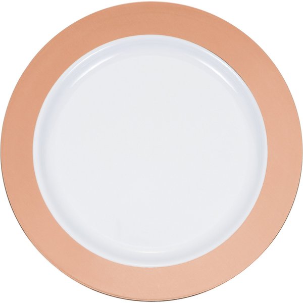 Sensations Rose Gold Rim Plastic Plates, 9", 120PK 347877